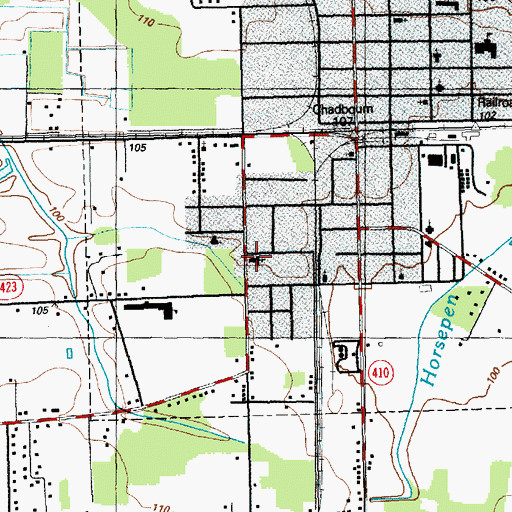 Topographic Map of First Baptist Church, NC