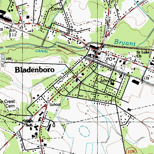 Topographic Map of First Baptist Church, NC