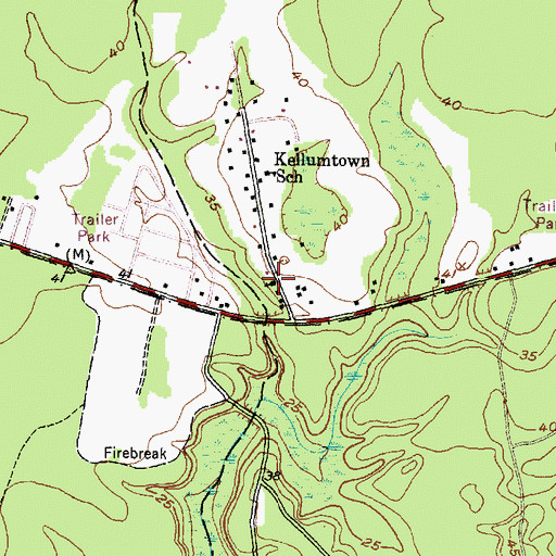 Topographic Map of First Baptist Church, NC