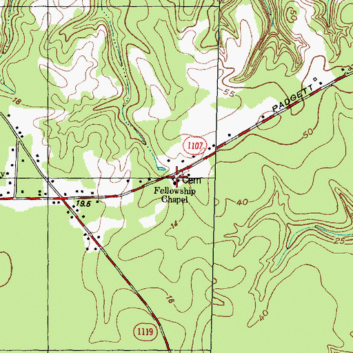 Topographic Map of First Church of God, NC