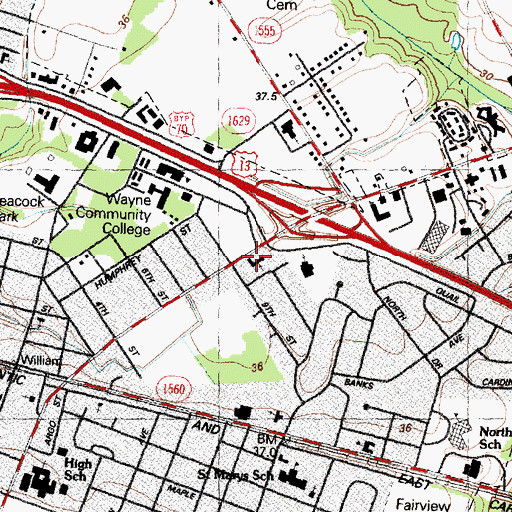 Topographic Map of First Pentecostal Holiness Church, NC