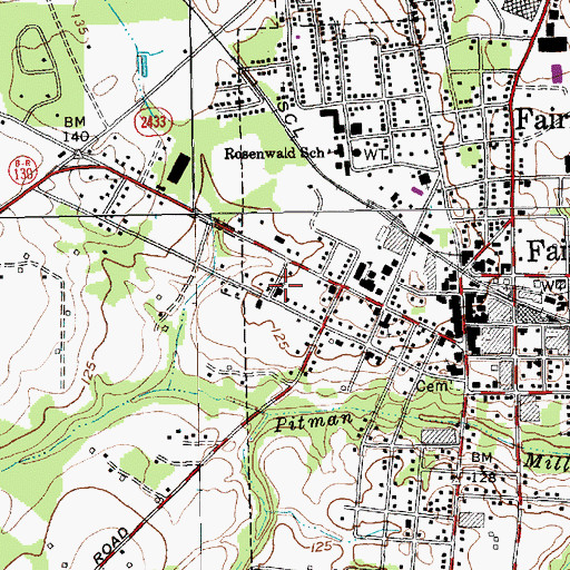 Topographic Map of First Presbyterian Church, NC