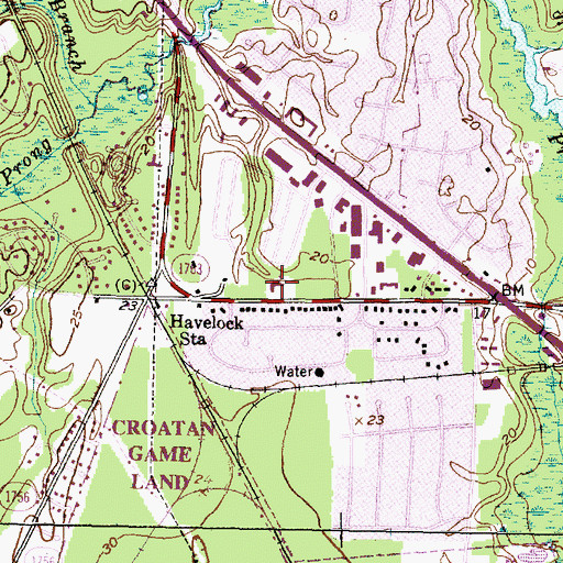 Topographic Map of First United Methodist Church, NC
