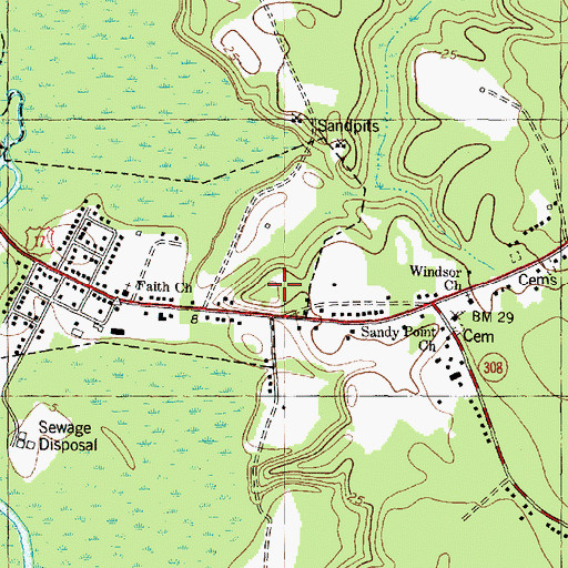 Topographic Map of Brian Center Health and Rehabilitation of Windsor, NC