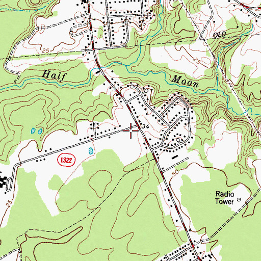Topographic Map of Christian Life Fellowship Church, NC