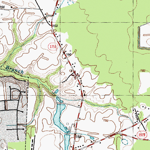 Topographic Map of Church of Christ, NC