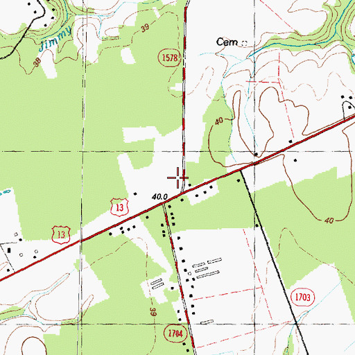 Topographic Map of Church on the Rock, NC