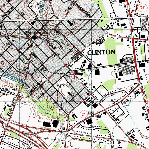 Topographic Map of Clinton Chapel African Methodist Episcopal Zion Church, NC