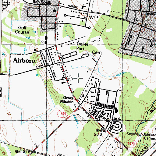 Topographic Map of Community Church of Christ, NC