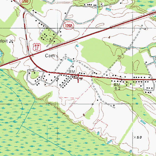 Topographic Map of Countryside Church of Christ, NC