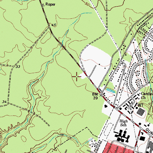 Topographic Map of Covenant Presbyterian Church, NC