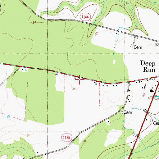 Topographic Map of Deep Run Church of God, NC