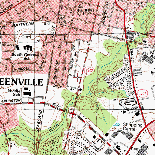 Topographic Map of English Chapel Free Will Church, NC