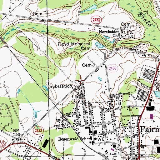 Topographic Map of Fairpoint Free Will Baptist Church, NC
