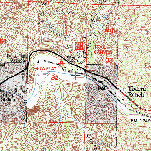 Topographic Map of Trail Canyon, CA