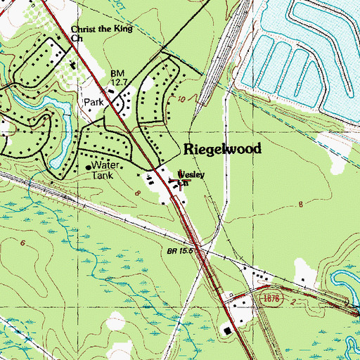 Topographic Map of Columbus County Public Library - East Columbus Branch, NC