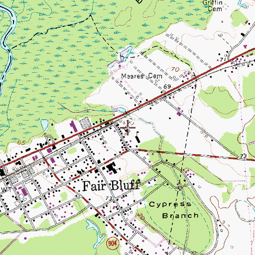 Topographic Map of Butler Branch Baptist Church, NC