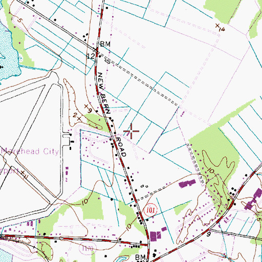 Topographic Map of Calvary Baptist Church, NC