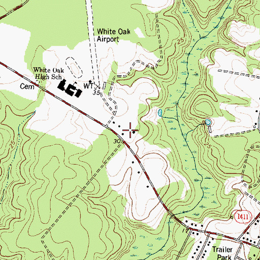 Topographic Map of Centerview Baptist Church, NC