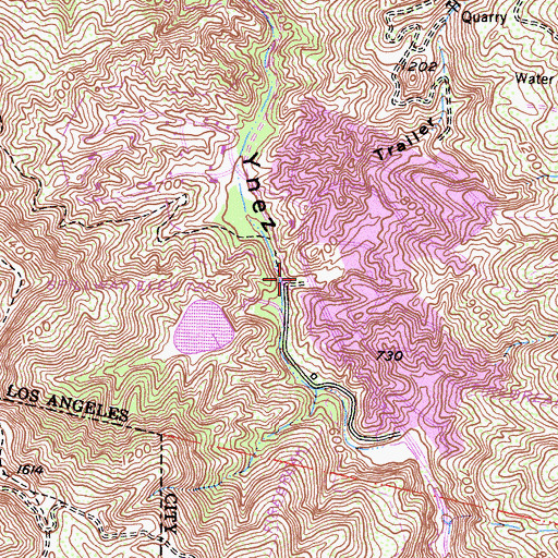Topographic Map of Trailer Canyon, CA