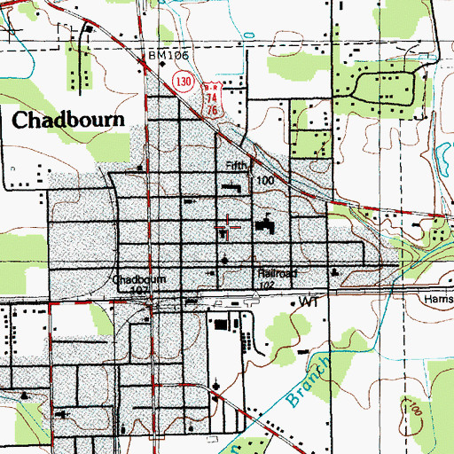 Topographic Map of Chadbourn United Methodist Church, NC