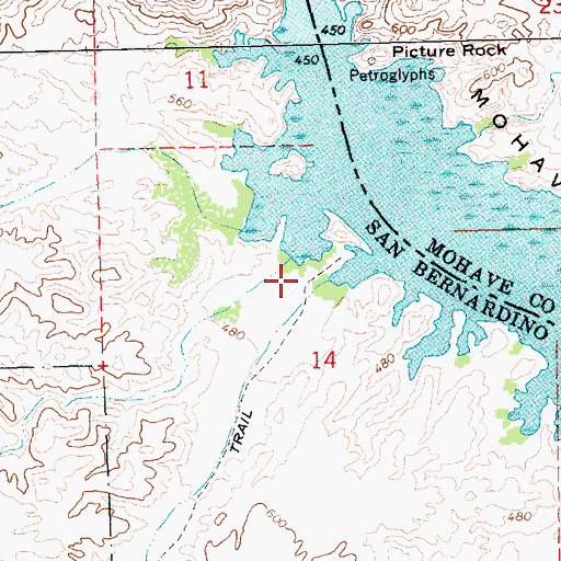 Topographic Map of Trampas Wash, CA