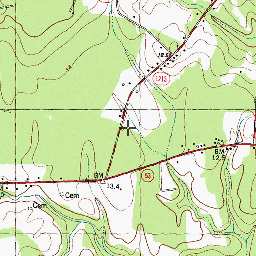 Topographic Map of Freedom Pentecostal Free Will Baptist Church, NC