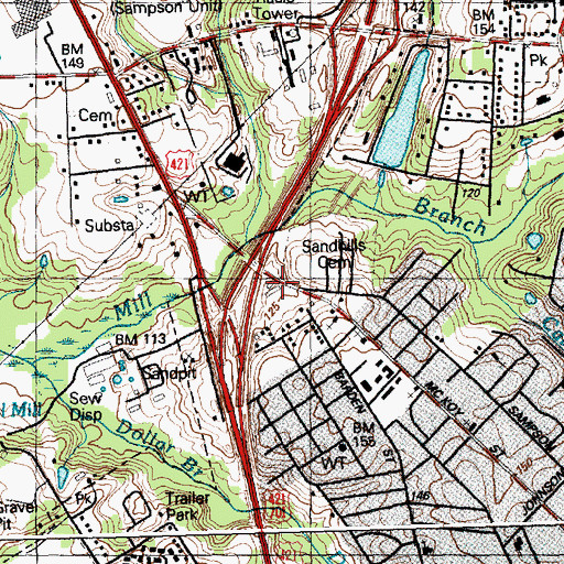 Topographic Map of Full Gospel Chapel Church, NC