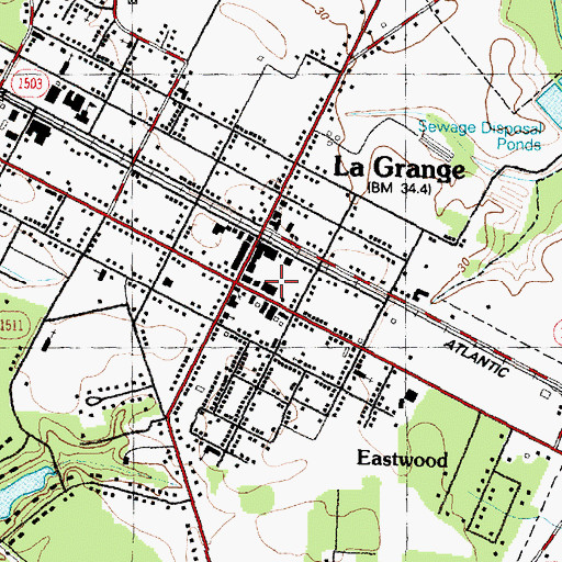 Topographic Map of Neuse Regional Library - La Grange Branch, NC