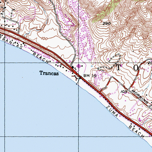 Topographic Map of Trancas Canyon, CA