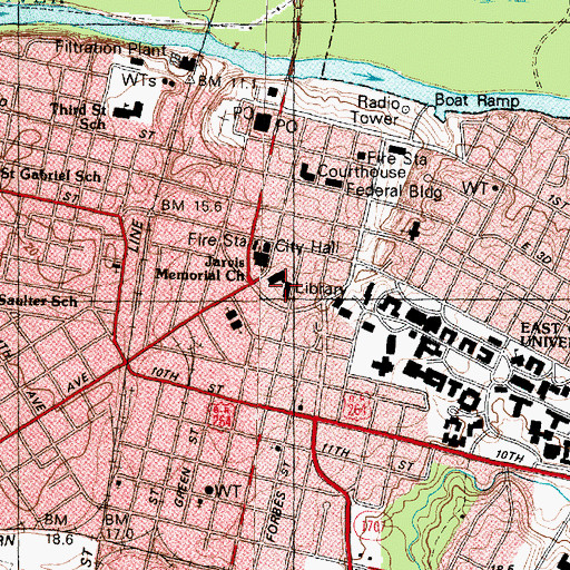 Topographic Map of Sheppard Memorial Library, NC