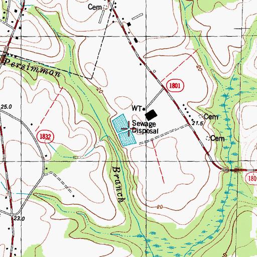 Topographic Map of Beulaville Wastewater Treatment Plant, NC