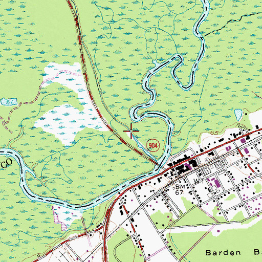 Topographic Map of Fair Bluff Wastewater Treatment Plant, NC