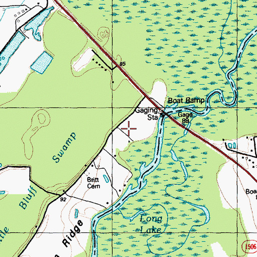 Topographic Map of Fairmont Regional Wastewater Treatment Plant, NC