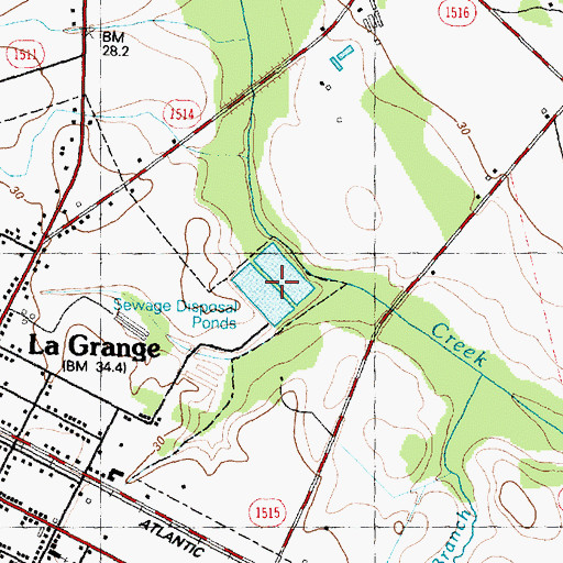 Topographic Map of La Grange Wastewater Treatment Plant, NC
