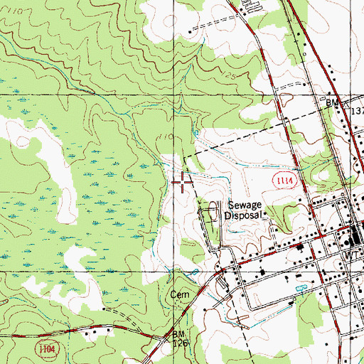 Topographic Map of Magnolia Wastewater Treatment Plant, NC