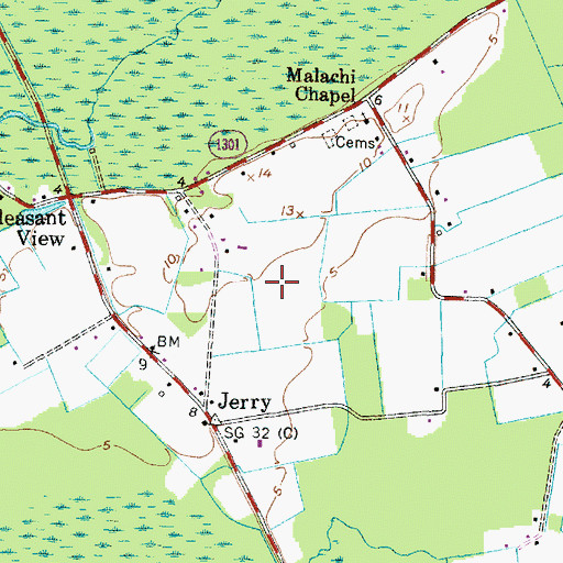 Topographic Map of Manteo Wastewater Treatment Plant, NC