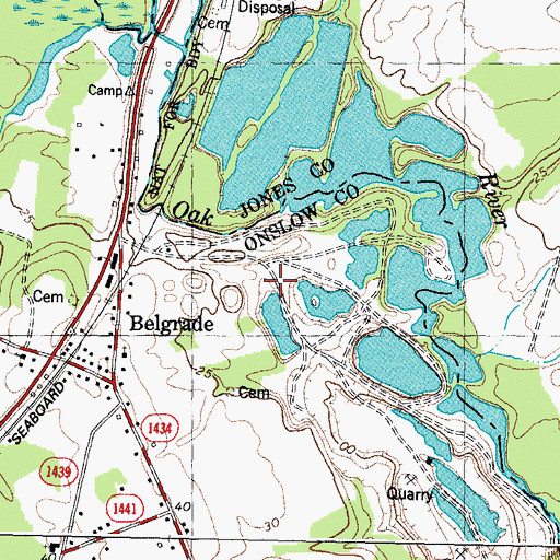 Topographic Map of Maysville Wastewater Treatment Plant, NC