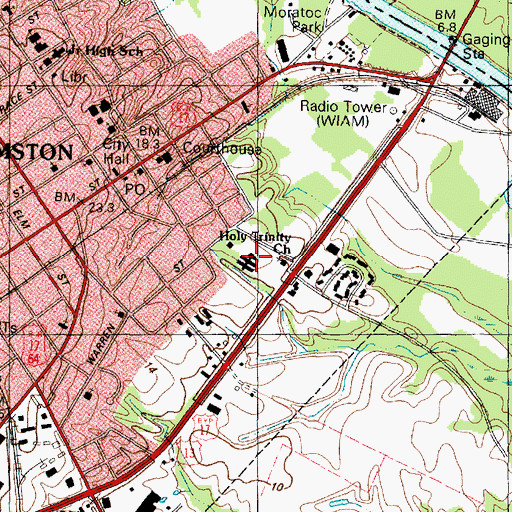 Topographic Map of Williamston Rehabilitation and Health Care Center, NC