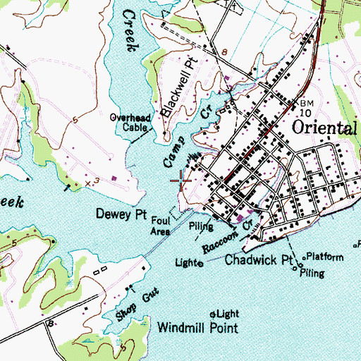 Topographic Map of Clancys Marina, NC