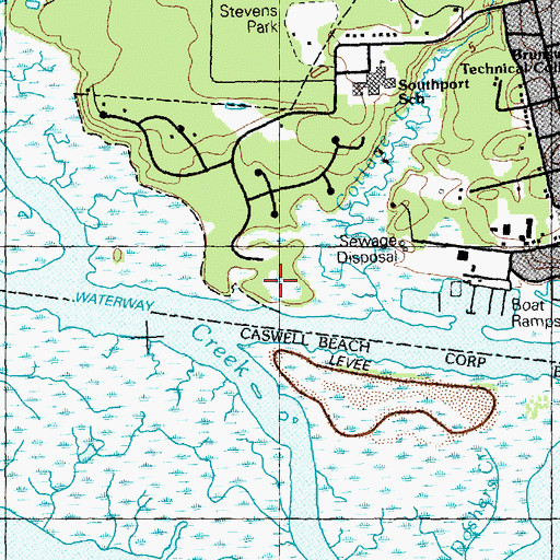 Topographic Map of Indigo Plantation Marina, NC