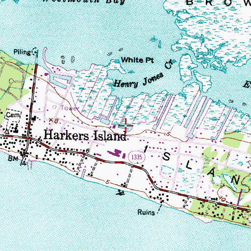 Topographic Map of L R Rose Marina and Boatworks, NC