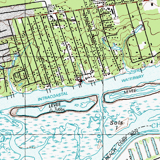 Topographic Map of Pelican Pointe Marina, NC