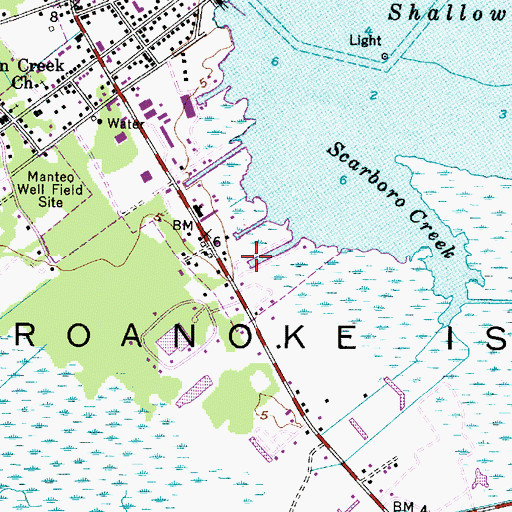 Topographic Map of Shallow Bag Bay Club Marina, NC