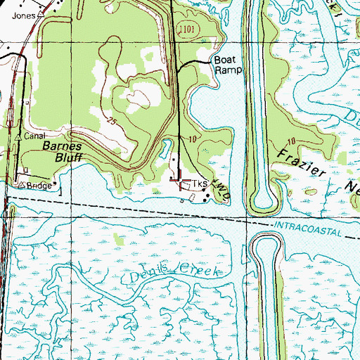 Topographic Map of South Harbour Village Marina, NC