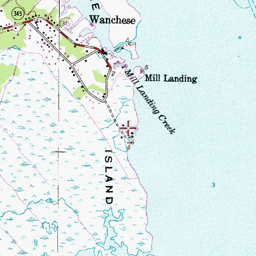 Topographic Map of Thicket Lump Marina, NC