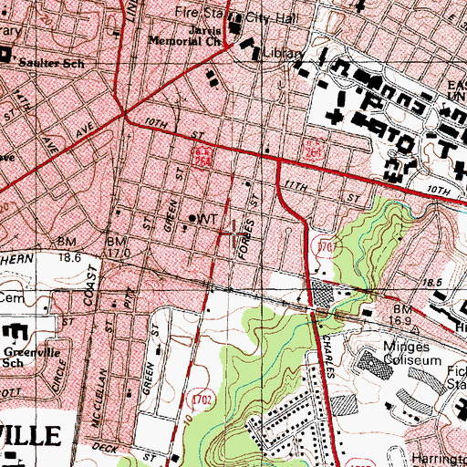 Topographic Map of Al-Masjid Islamic Center and Mosque, NC
