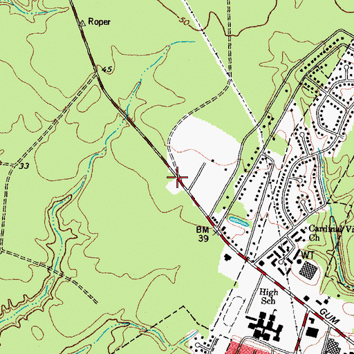 Topographic Map of Ascension Lutheran Church, NC