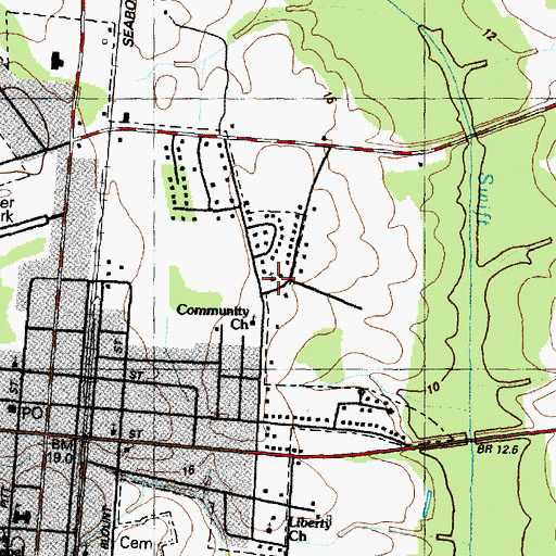 Topographic Map of Ayden First Pentecostal Holiness Church, NC