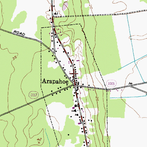 Topographic Map of Bethany Christian Church, NC